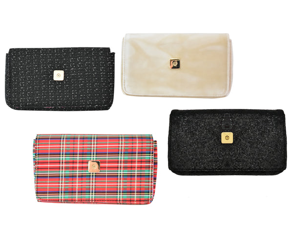 The Holiday Cocktail Clutch with Interchangeable Bows